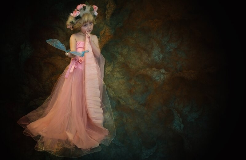 Child in Fairy Costume — Pink, Dramatic