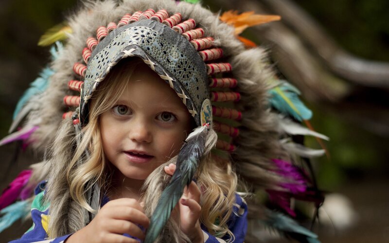 Child in Feathered Headdress