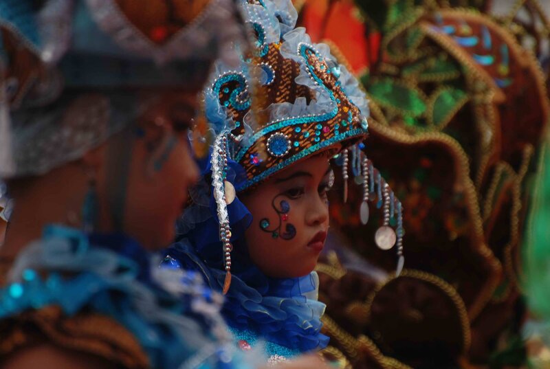 Child in Festival Costume — Blue