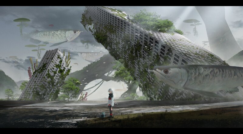Child in Flooded City