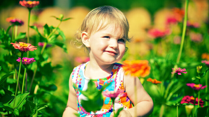 Child in Flower Garden
