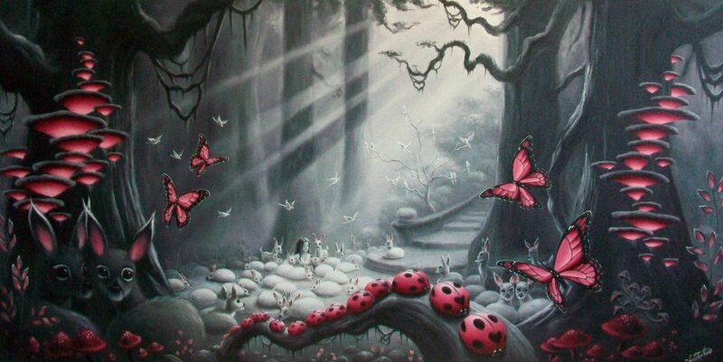 Child in Forest Clearing — Black