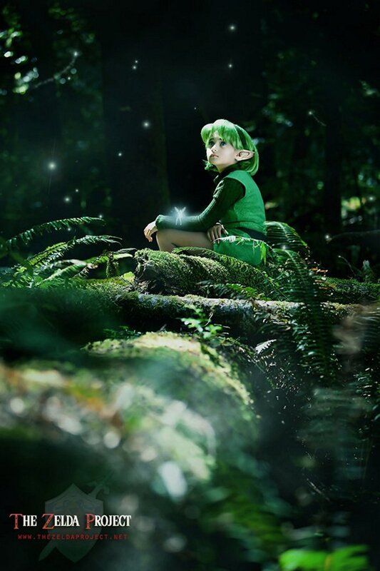 child in forest cosplay