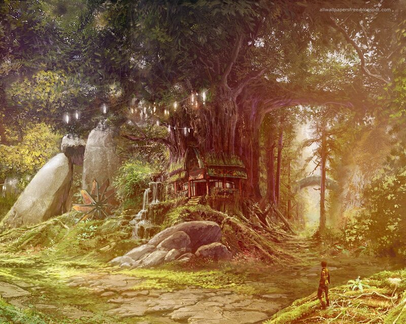 Child in Forest — Green, Serene, Afternoon, Digital Art