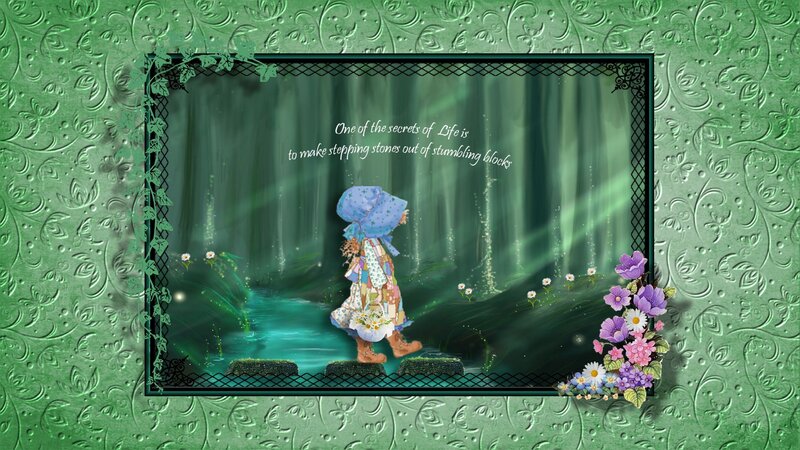 Child in Forest — Green, Serene, Digital Art