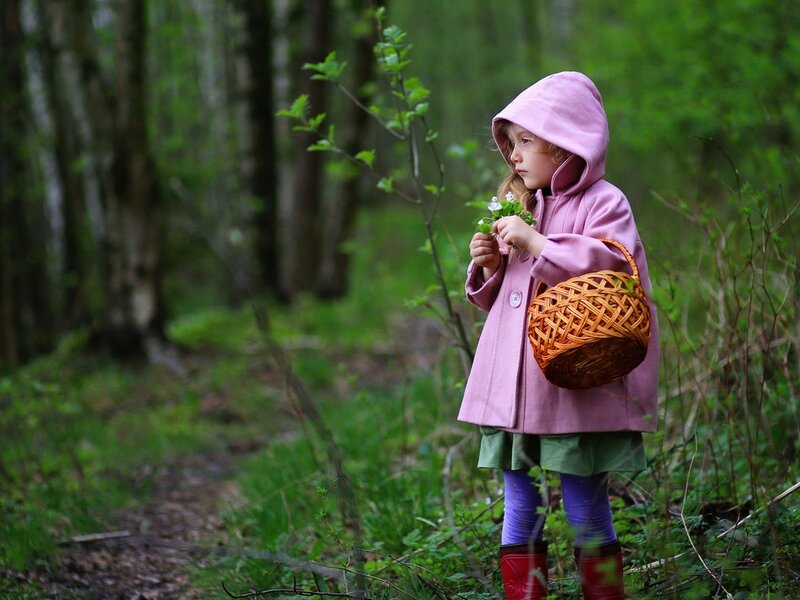 Child in Forest — Pink