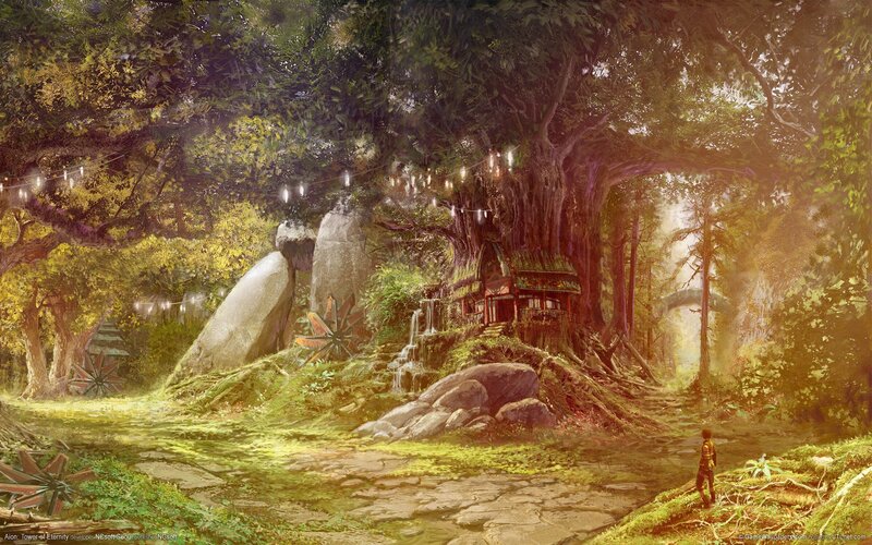 Child in Forest Village — Green