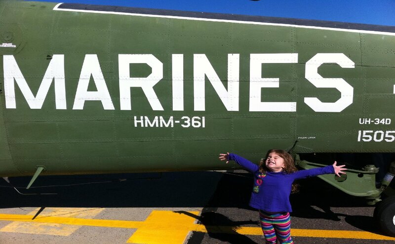 Child in Front of Helicopter