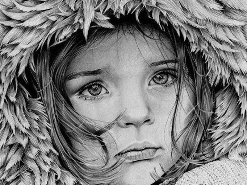 Child in Fur Hood