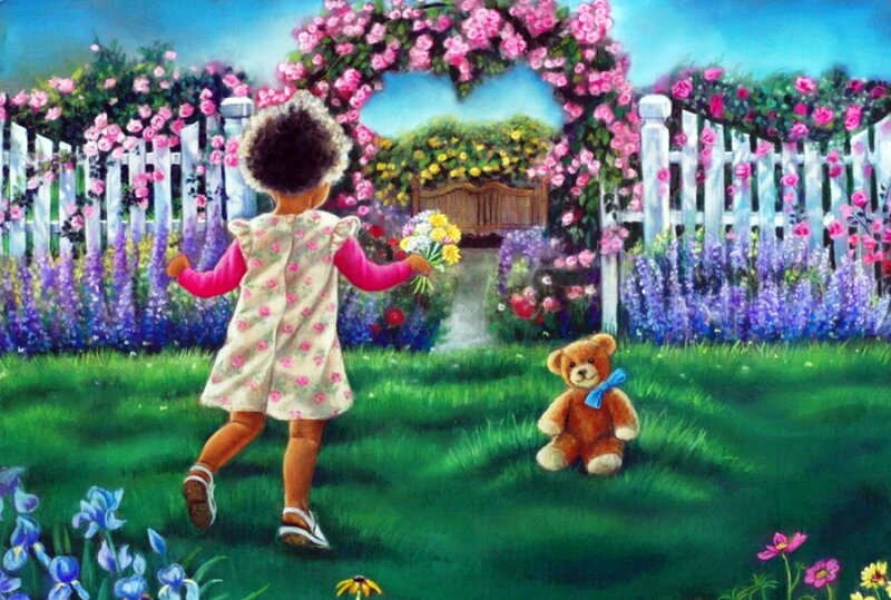 Child in Garden — Green, Serene