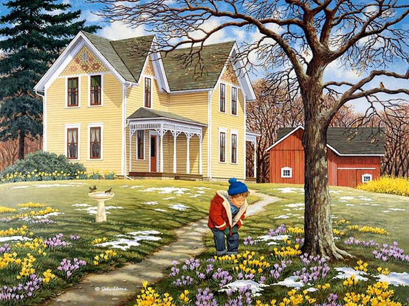 Child in Garden — Yellow, Serene