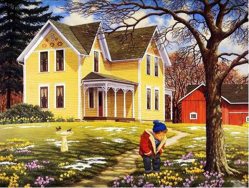 Child in Garden — Yellow