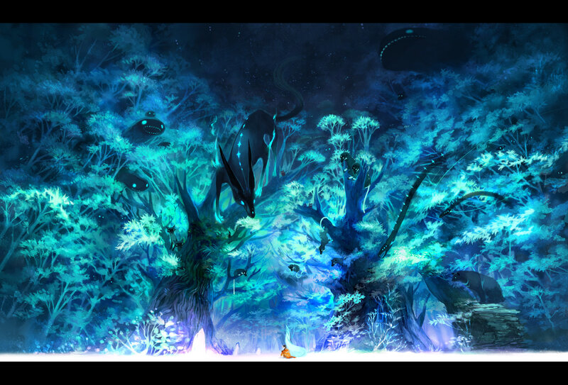 Child in Glowing Forest
