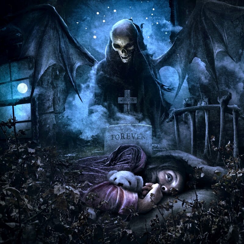 Child in Graveyard — Blue
