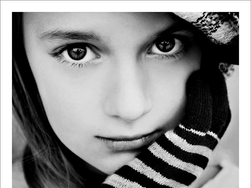 Child in Hat and Scarf