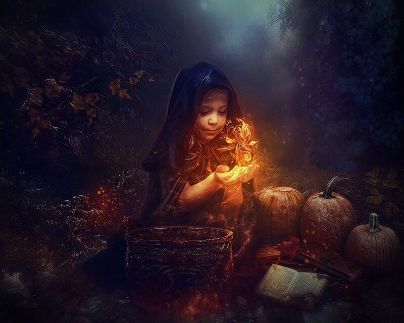 Child in Hooded Cloak — Dark