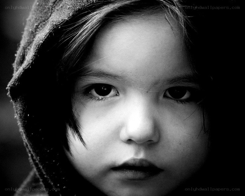 child in hooded garment