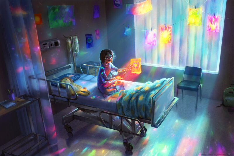 Child in Hospital Bed