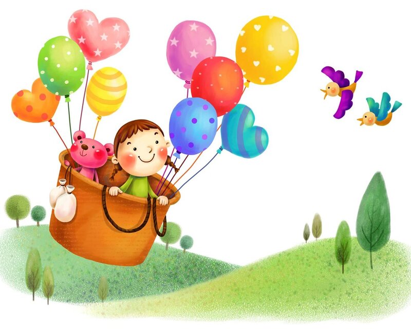 child in hot air balloon