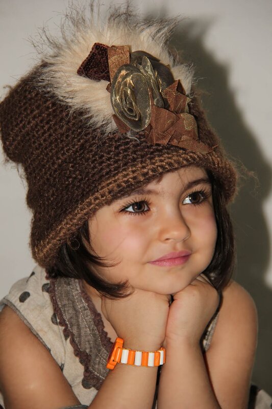 child in knitted hat