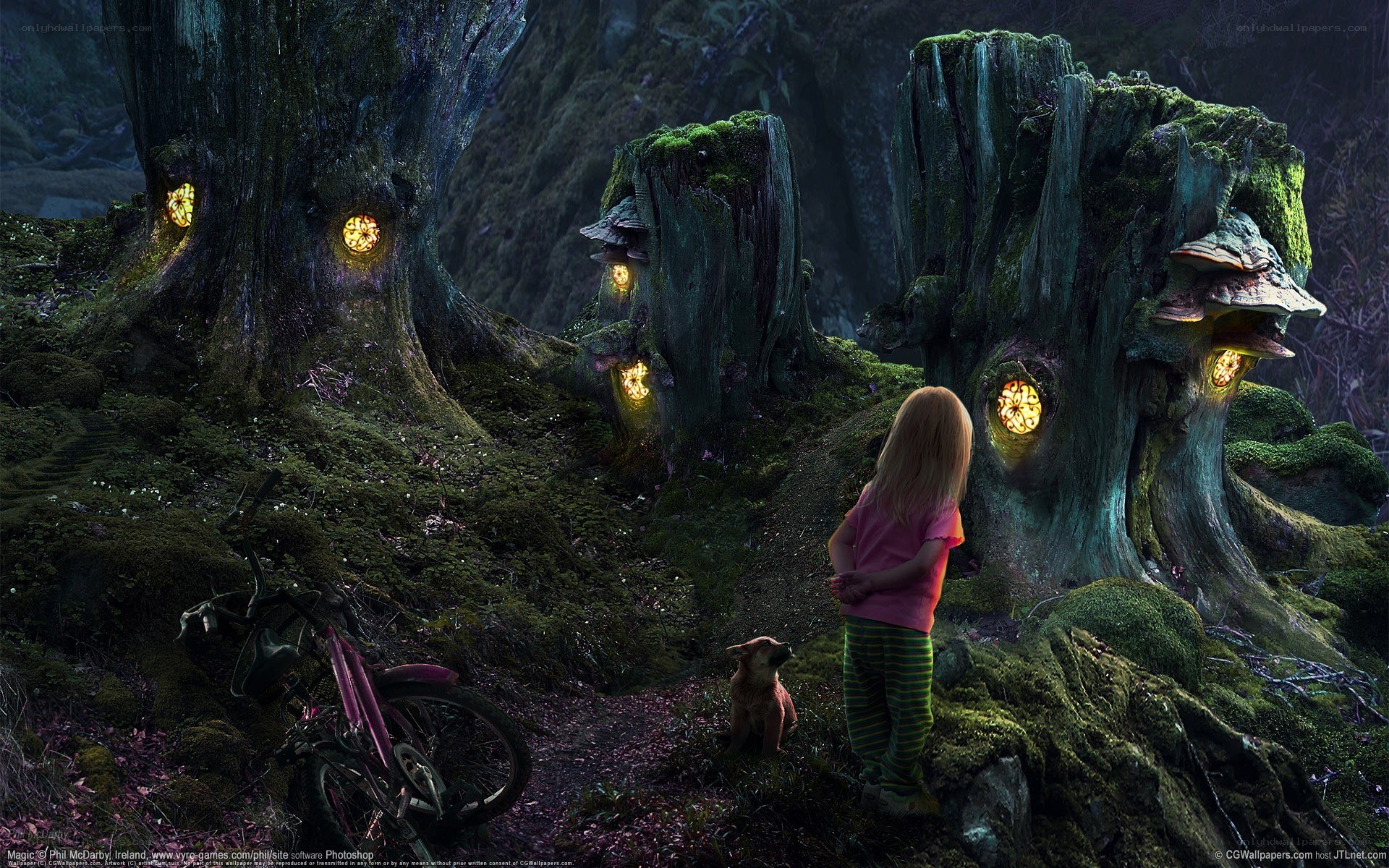 child in magical forest