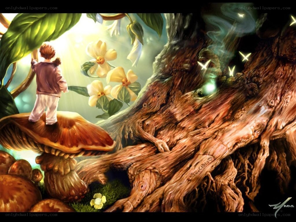child in magical forest