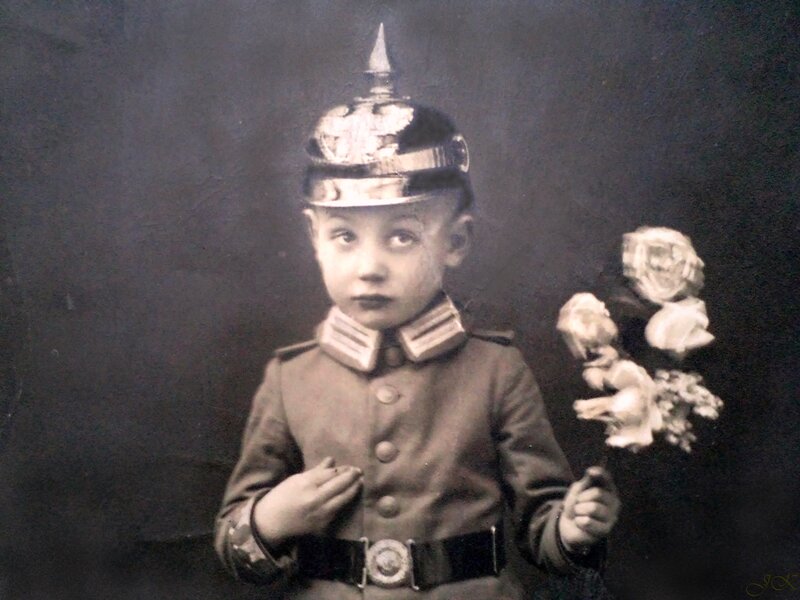 Child in Military Uniform — Black