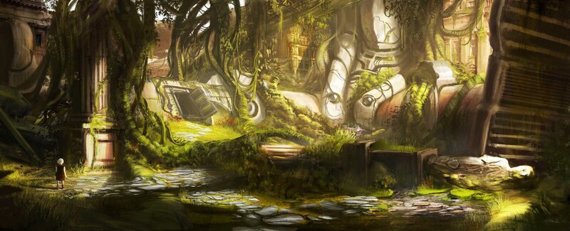 Child in Overgrown Ruins