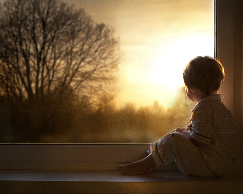 Child in Pajamas — Gold, Serene