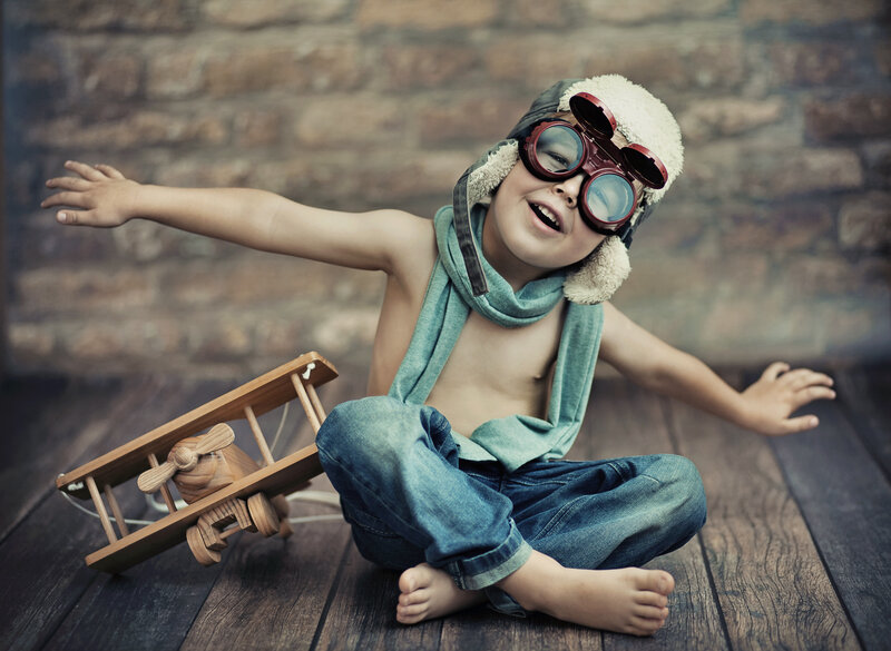 Child in Pilot Gear