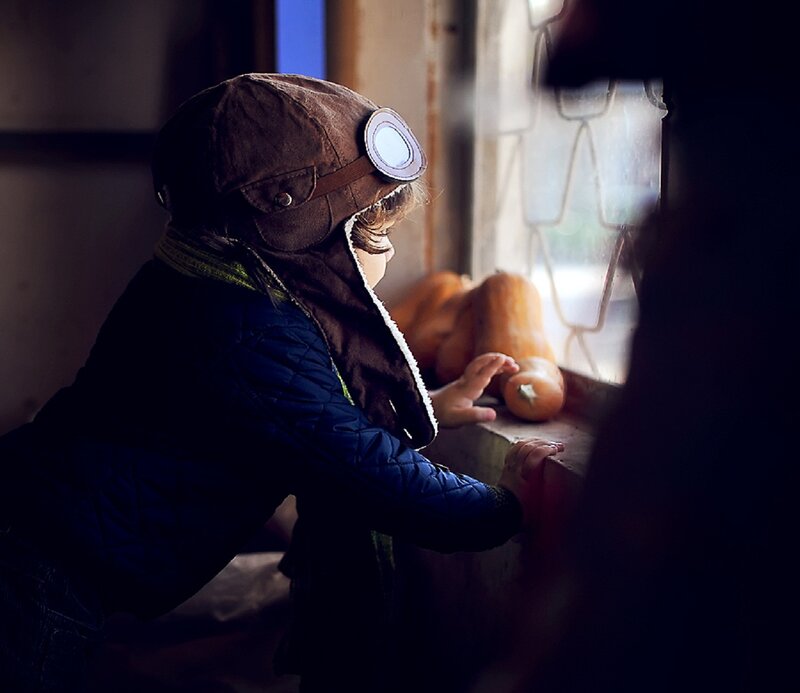 Child in Pilot Helmet