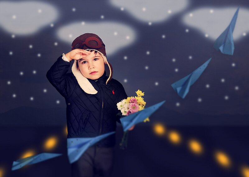 Child in Pilot Outfit