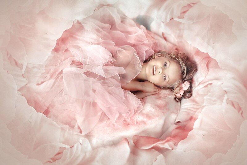 Child in Pink Dress — Dreamy, Photograph