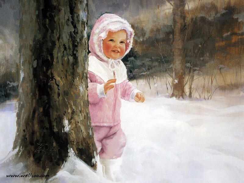 Child in Pink Snowsuit
