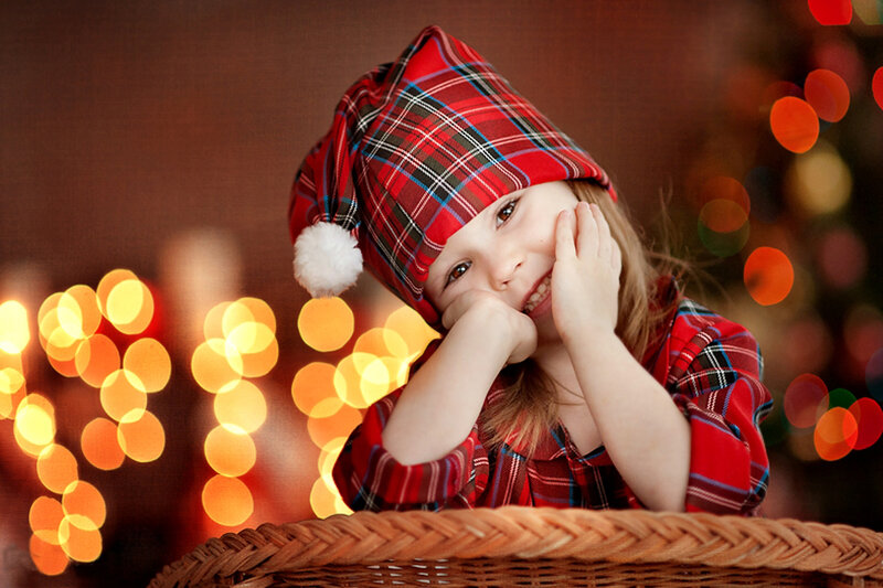 Child in Plaid Hat