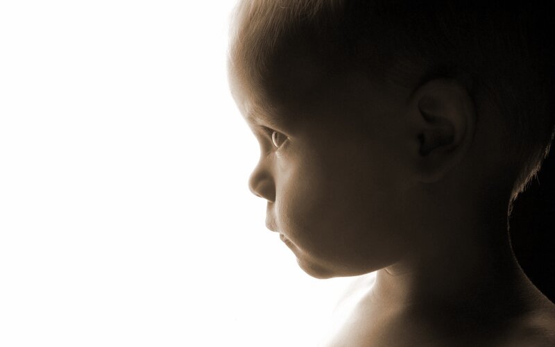 Child in Profile — White