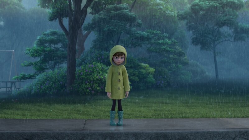 Child in Raincoat — Green