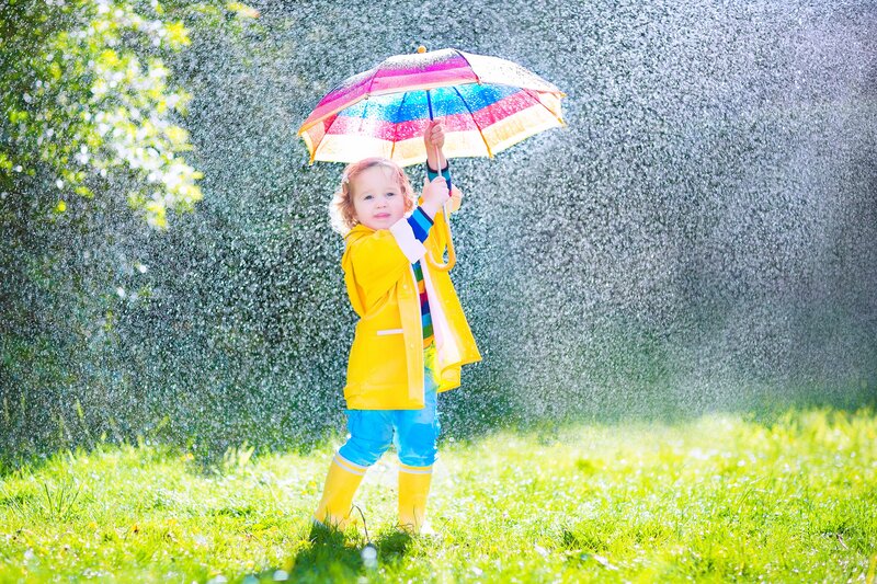 Child in Raincoat — Yellow