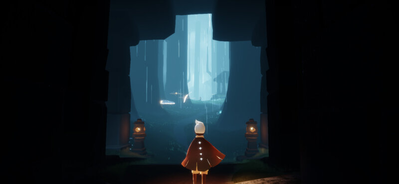 Child in Red Cloak — Blue, Serene