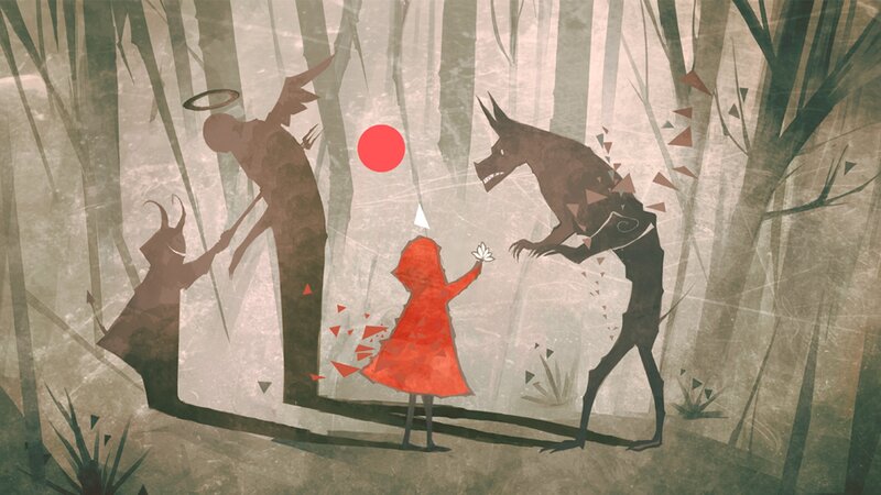 Child in Red Cloak — Dramatic, Night