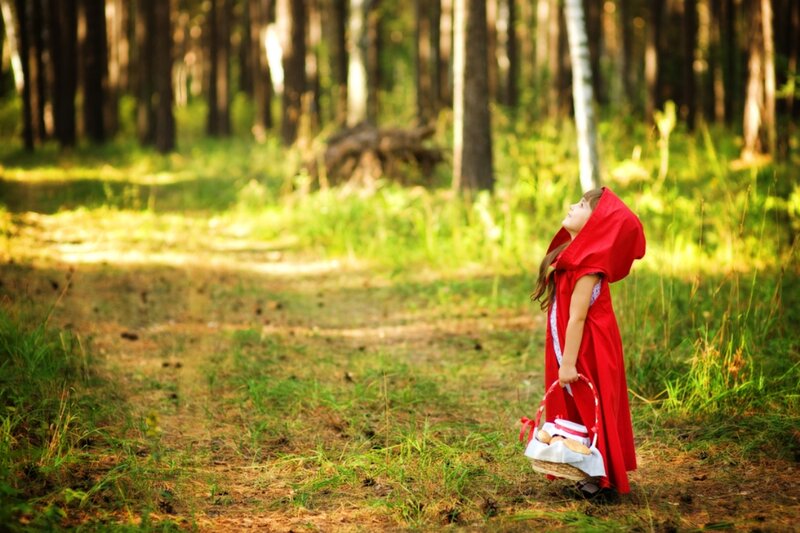 Child in Red Cloak — Serene, Afternoon