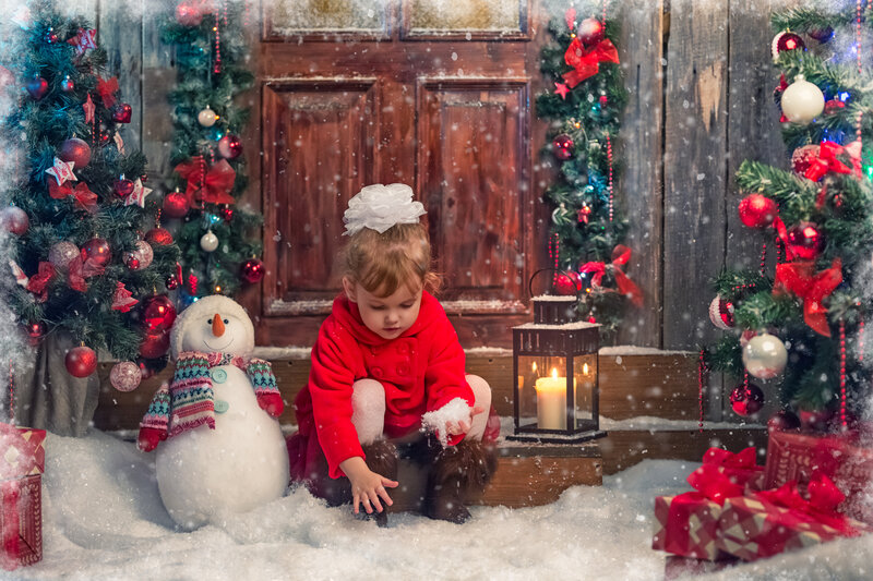 Child in Red Coat — Festive