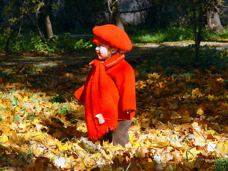 Child in Red Coat — Peaceful