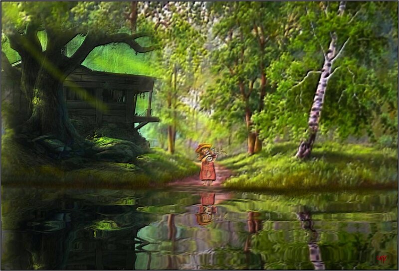Child in Red Dress — Green