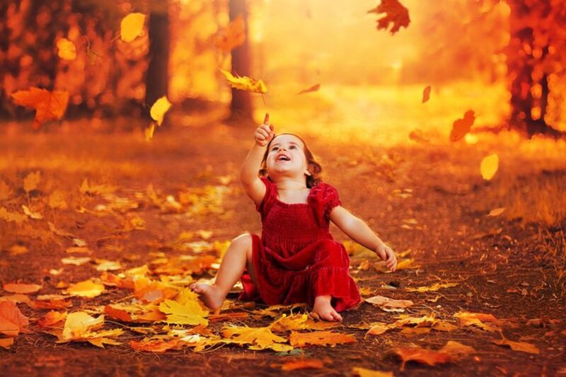 Child in Red Dress — Orange