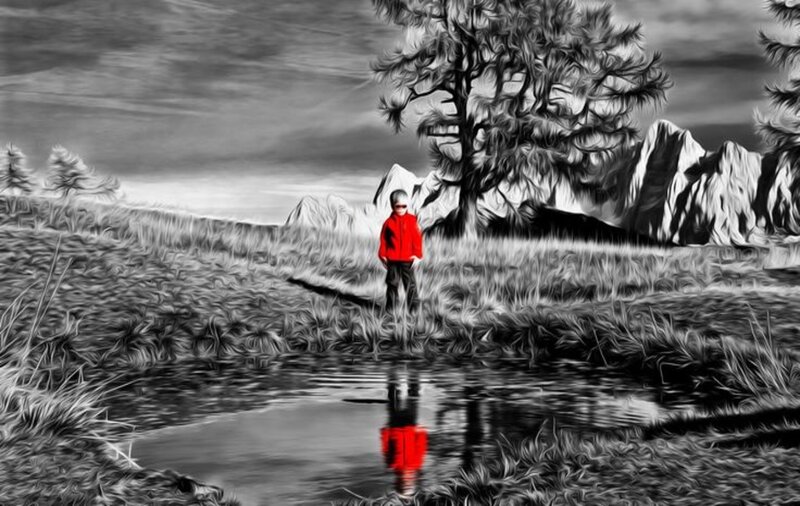 Child in Red Jacket — Dramatic