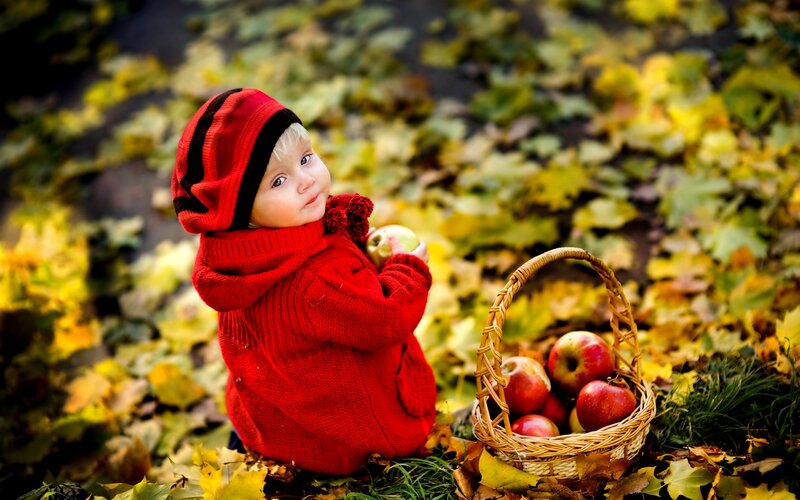 Child in Red Sweater — Peaceful