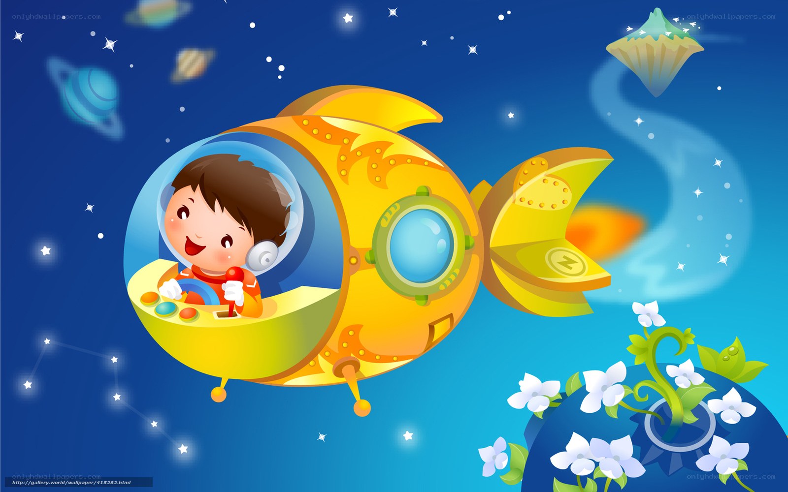 child in rocket ship