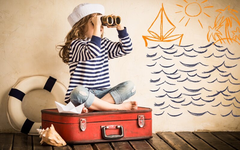 Child in Sailor Outfit — Red