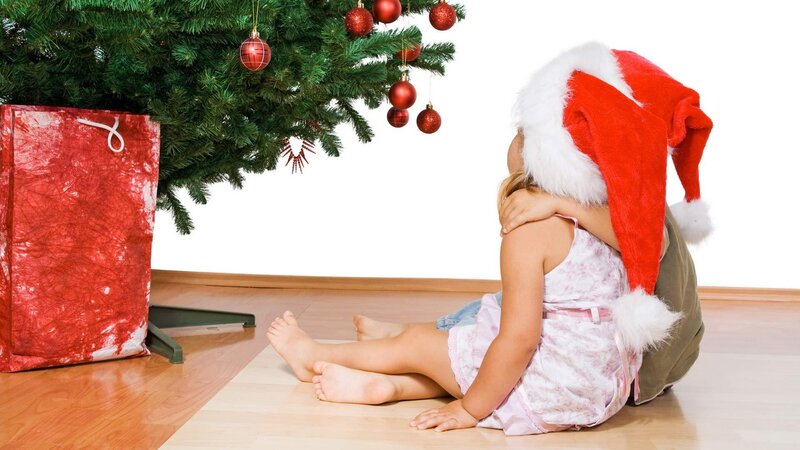 Child in Santa Hat — Red, Festive, Winter, Photograph